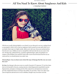 All You Need To Know About Sunglasses And Kids